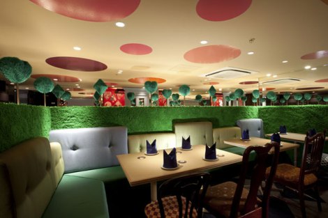 Guests are transported into a world of fantasy at the Alice Fantasy Restaurant.